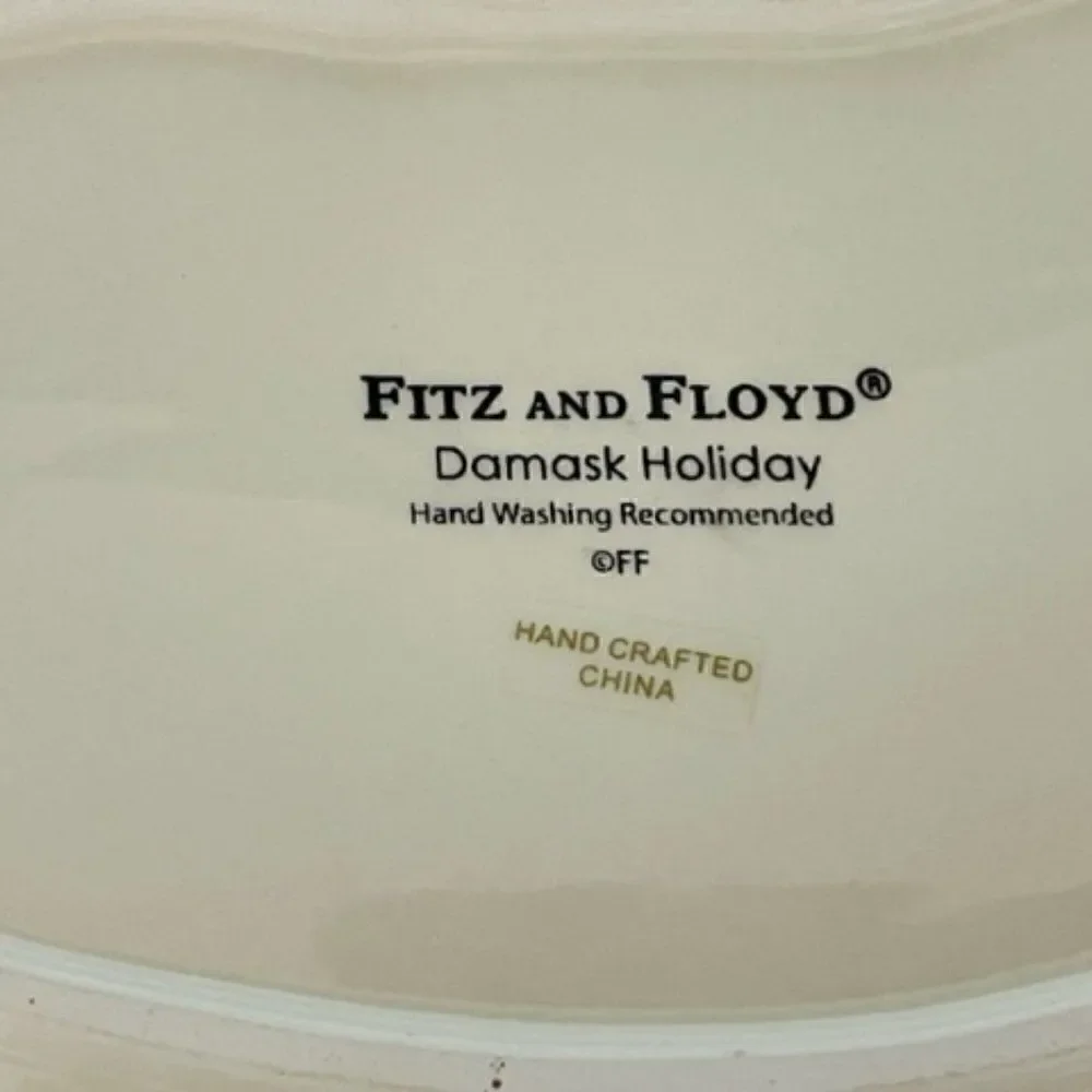Fitz & Floyd Vintage Damask Sentiment Tray 